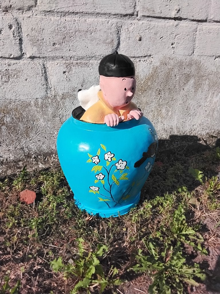 Kuifje vaas Blauwe Lotus, Ophalen, Kuifje