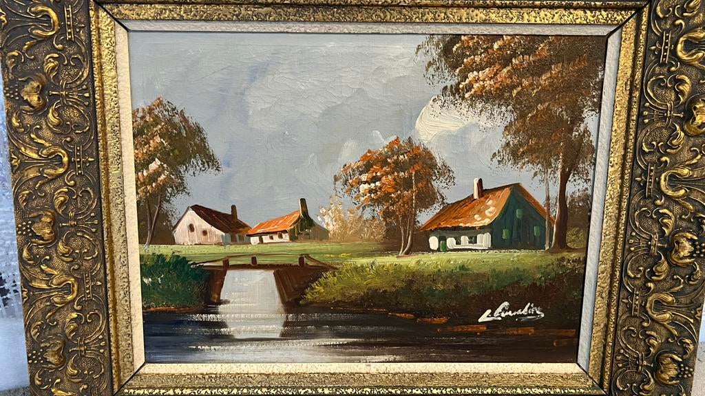 Olieverfschilderij – gesigneerd L. Cuveliers, Ophalen of Verzenden