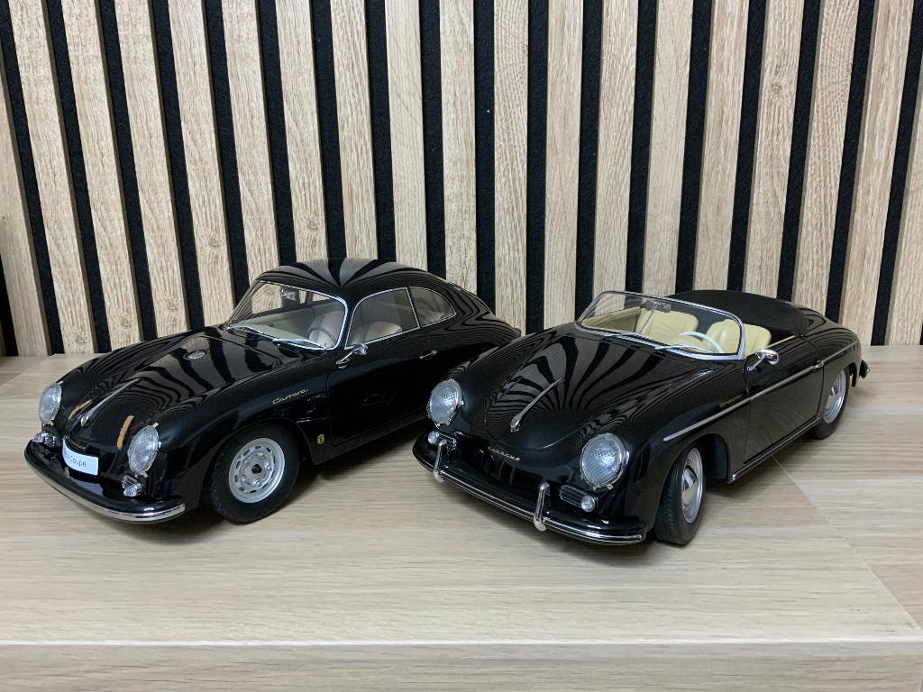 Prachtige set van 2 x Porsche 356 (coupé en speedster)., Enlèvement ou Envoi, Neuf, 1:9 à 1:12, Voiture