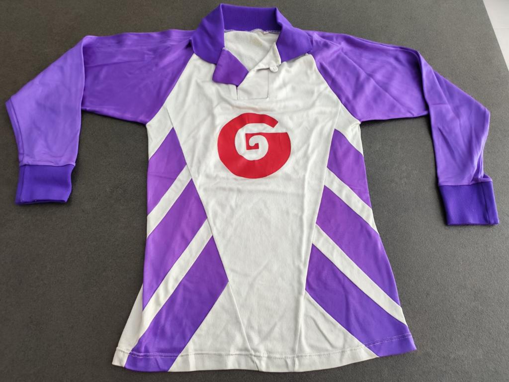 Vintage Geronimo shirt Maat 12 – Paars/Wit (Anderlecht, Ophalen of Verzenden, Shirt