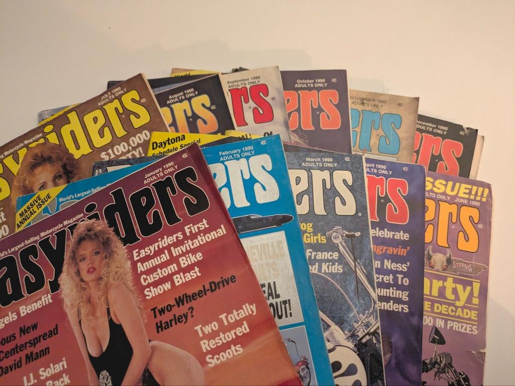 Easyriders Magazine 1990 11 magazines (excl. Mei), Motoren, 2 cilinders, Chopper, Particulier
