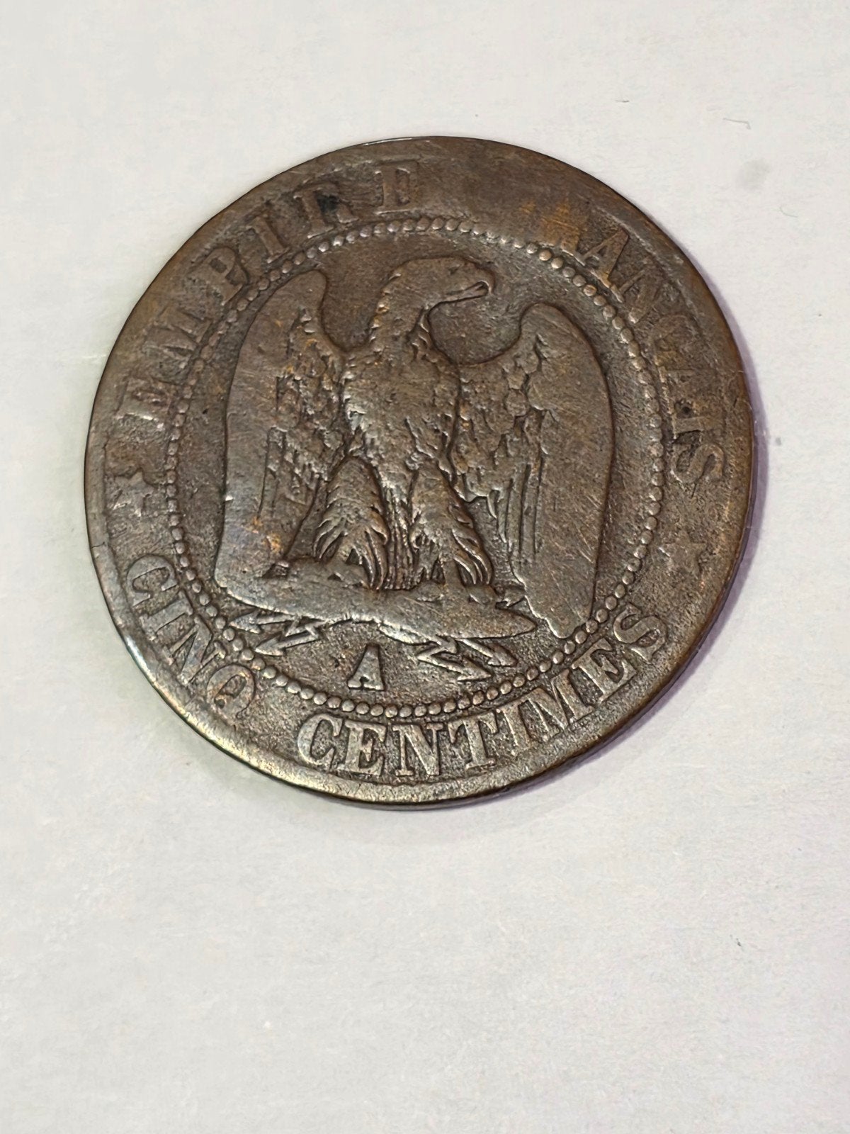 5 cent 1862a Frankrijk, Timbres & Monnaies, Monnaies | Europe | Monnaies euro, Enlèvement ou Envoi, France, 5 centimes
