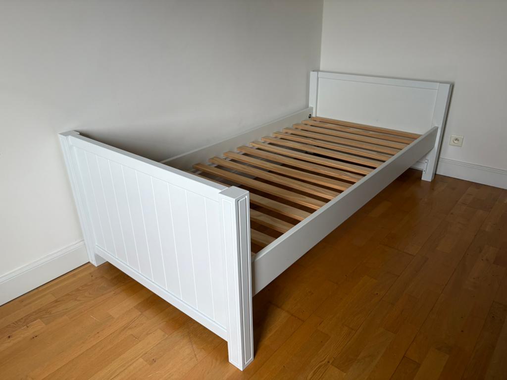 Lit 1 personne Maisons du Monde 190x90 blanc, 90 cm, Enlèvement, 190 cm ou moins, Moderne