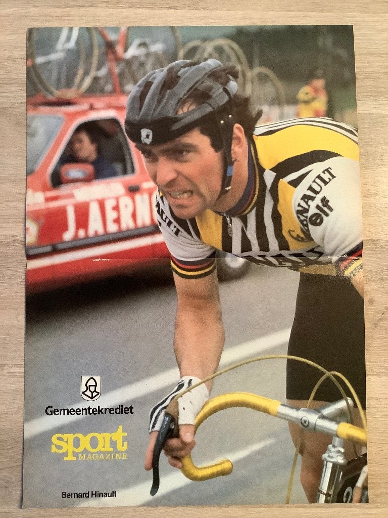 Poster Wielrennen Bernard Hinault, Ophalen of Verzenden, Zo goed als nieuw, Poster, Plaatje of Sticker