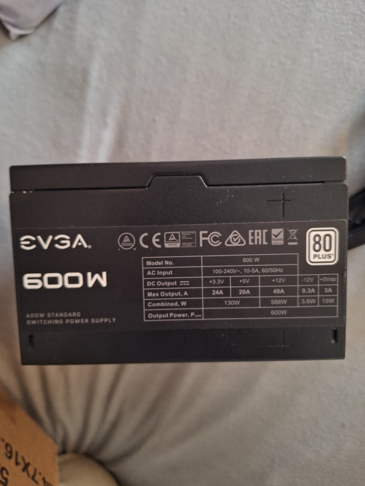 Alimentation PC EVGA 60OW 80 PLUS Certified neuf, Enlèvement ou Envoi, Comme neuf