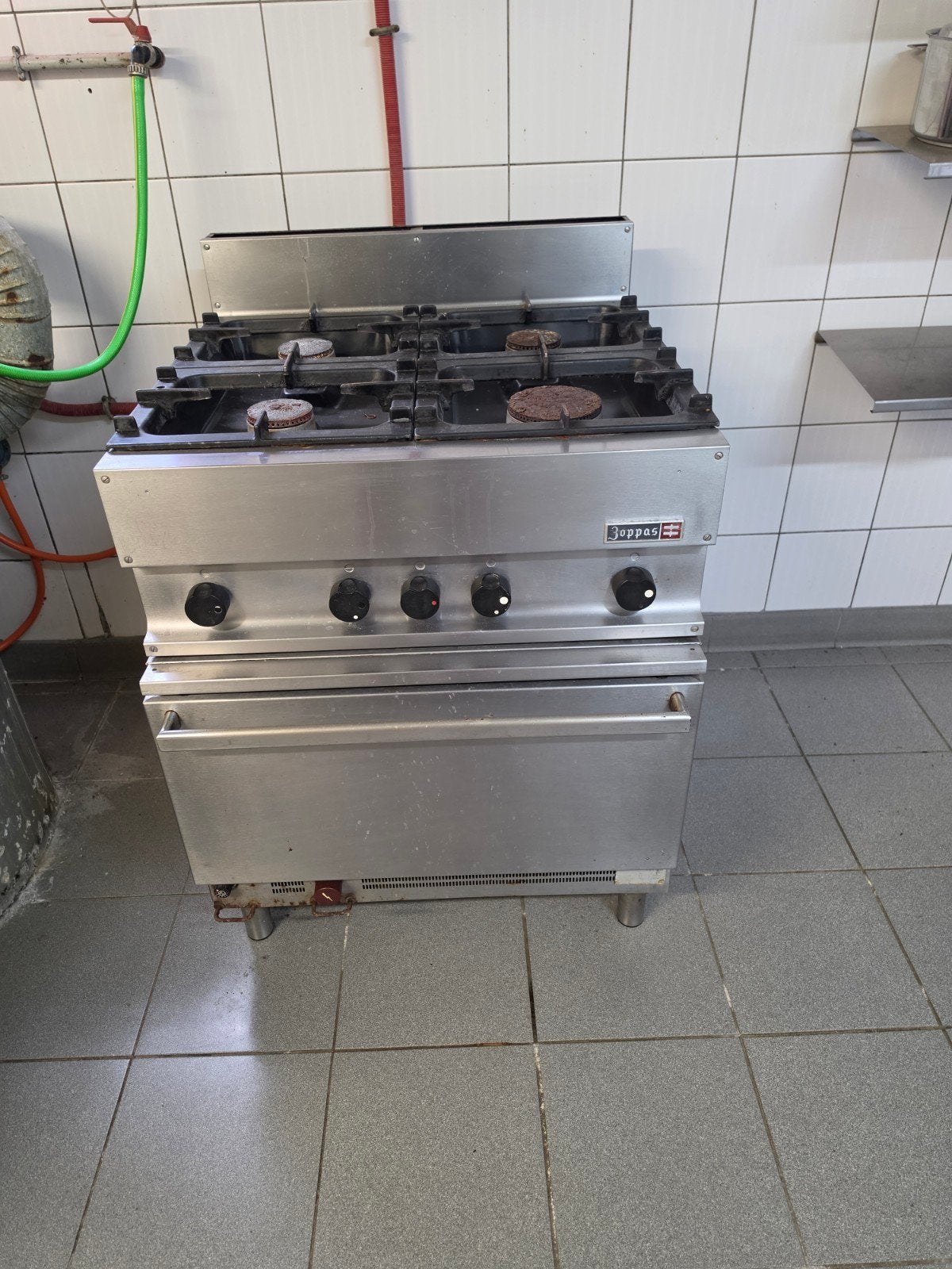 Professioneel RVS Gasfornuis 4 Pitten met Oven, Zakelijke goederen, Horeca | Keukenapparatuur, Ophalen