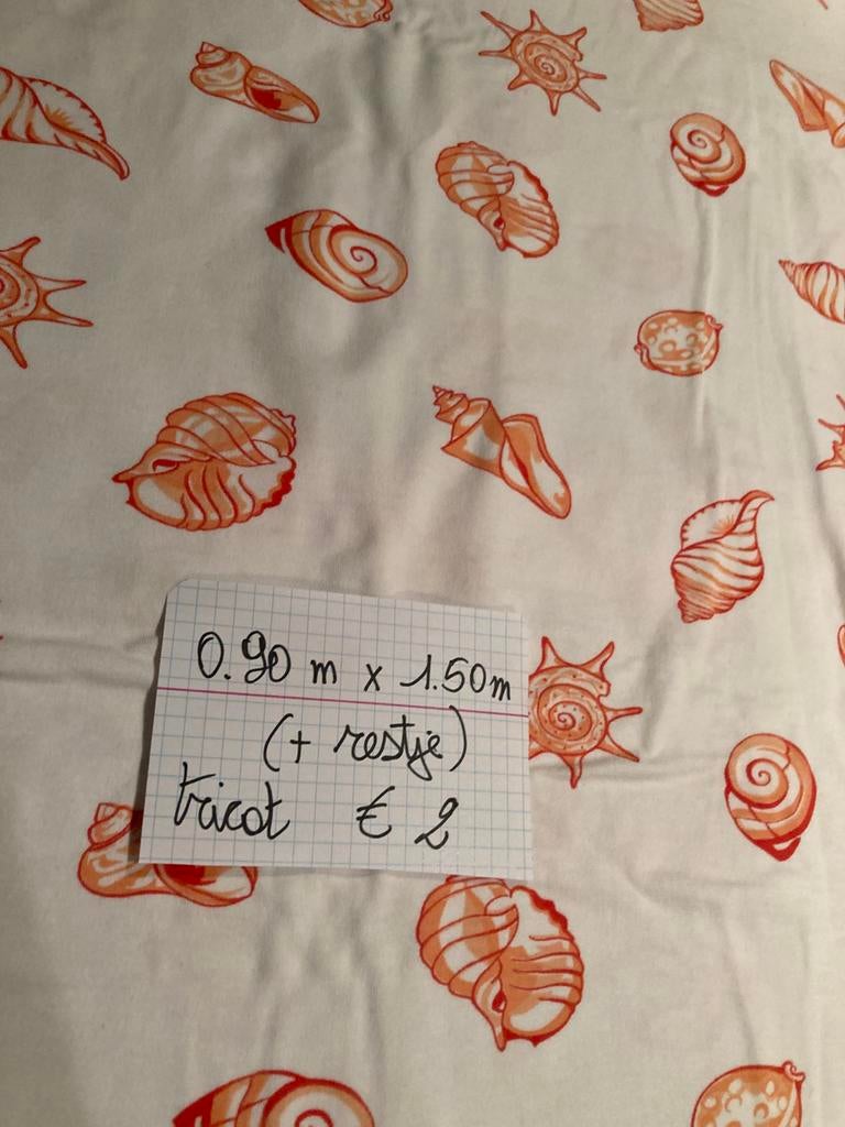 Stof; tricot/jersey, Hobby en Vrije tijd, Verzenden, Zo goed als nieuw, Wit