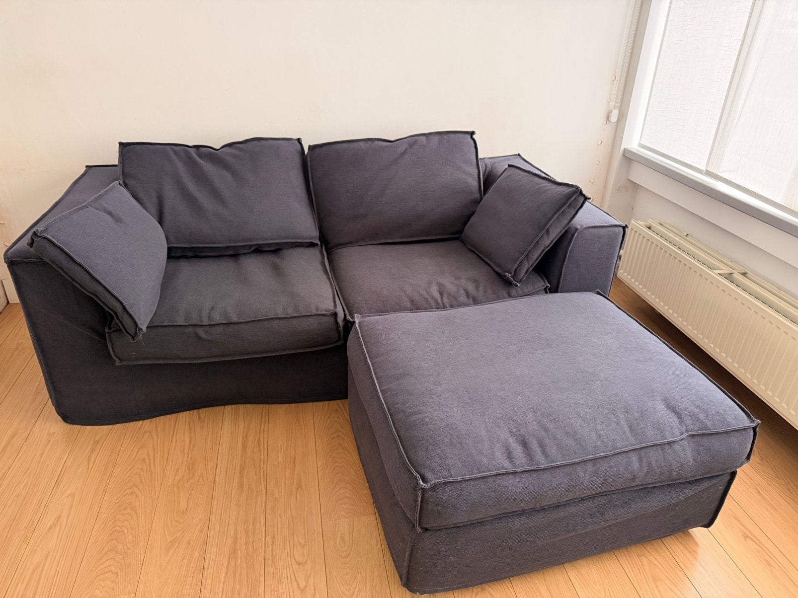 Zetel met poef, Huis en Inrichting, Ophalen, Gebruikt