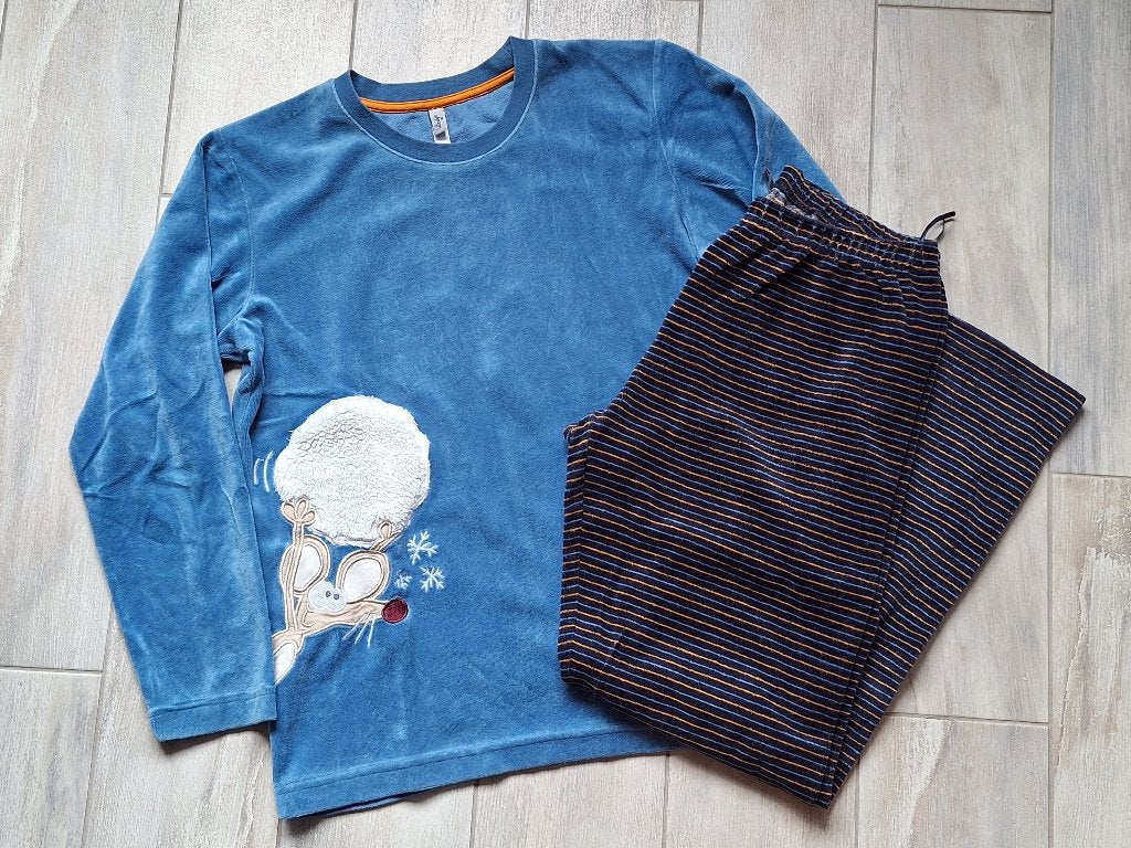 ★ M152 - Woody Pyjama velours thema muis, Nacht- of Onderkleding, Gebruikt, Ophalen of Verzenden, Jongen