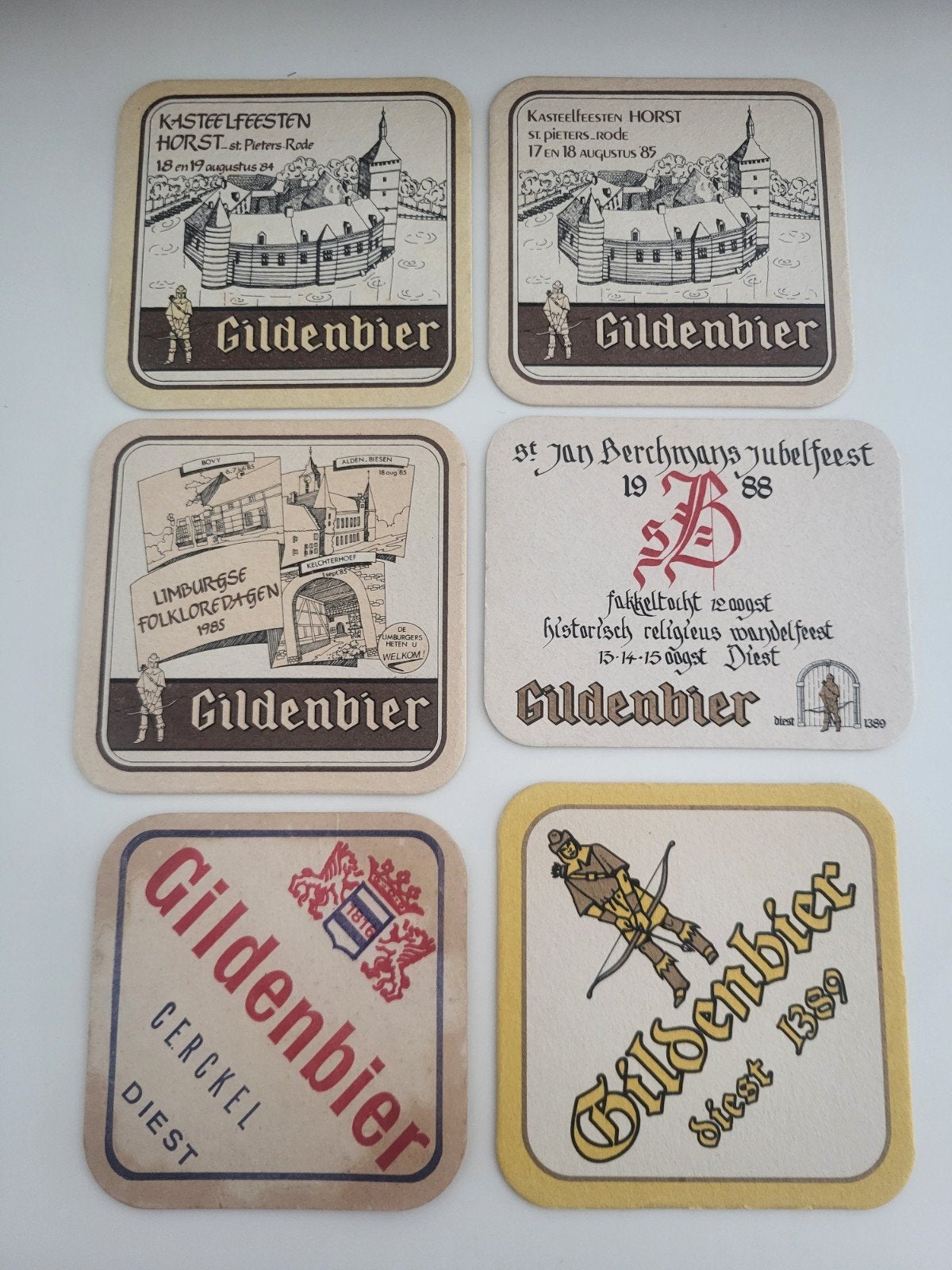 6 bierviltjes Gildenbier, Verzamelen, Ophalen of Verzenden, Gebruikt, Viltje(s), Overige merken