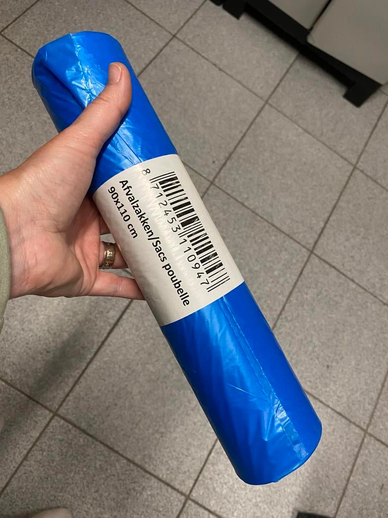 Blauwe afvalzakken 90 x 110 zakken T25 HDPE (300 zakken), Huis en Inrichting, Emmers, Ophalen of Verzenden, Nieuw, Kunststof