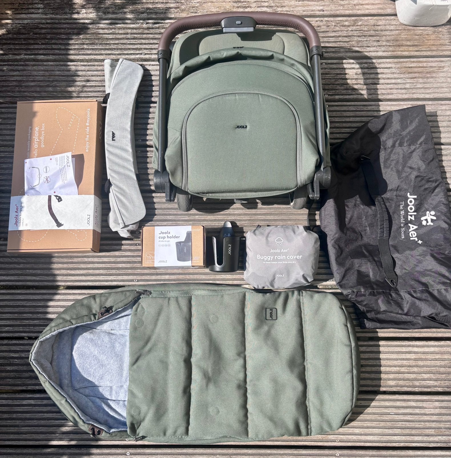 Joolz Aer+ Forest Green avec une gamme d'accessoires, Enfants & Bébés, Buggys, Enlèvement, Utilisé, Autres marques, Protection de pluie