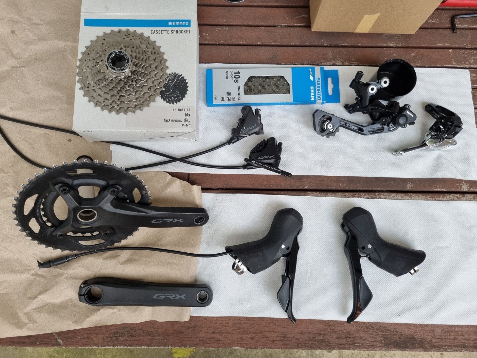 Shimano GRX 600/400 groepset, Ophalen of Verzenden, Gebruikt, Gravelbike, Shimano