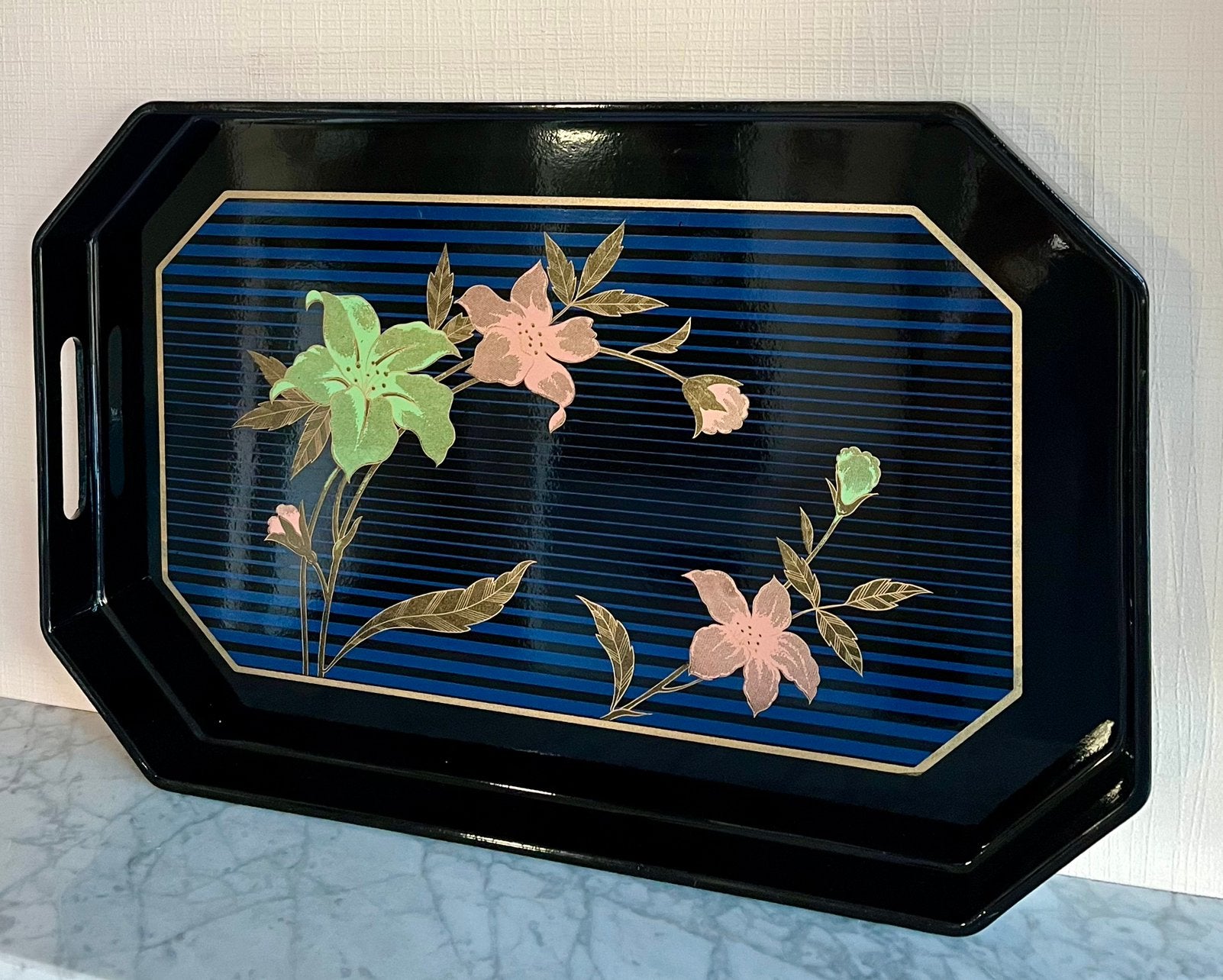 Vintage Japanse serveerschaal, gelakt, groot formaat, Ophalen, Vintage