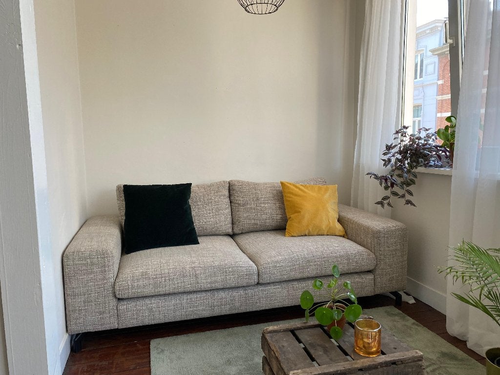 Zetel te koop, Huis en Inrichting, Zetels | Complete zithoeken, Ophalen, Zo goed als nieuw, Stof, Modern