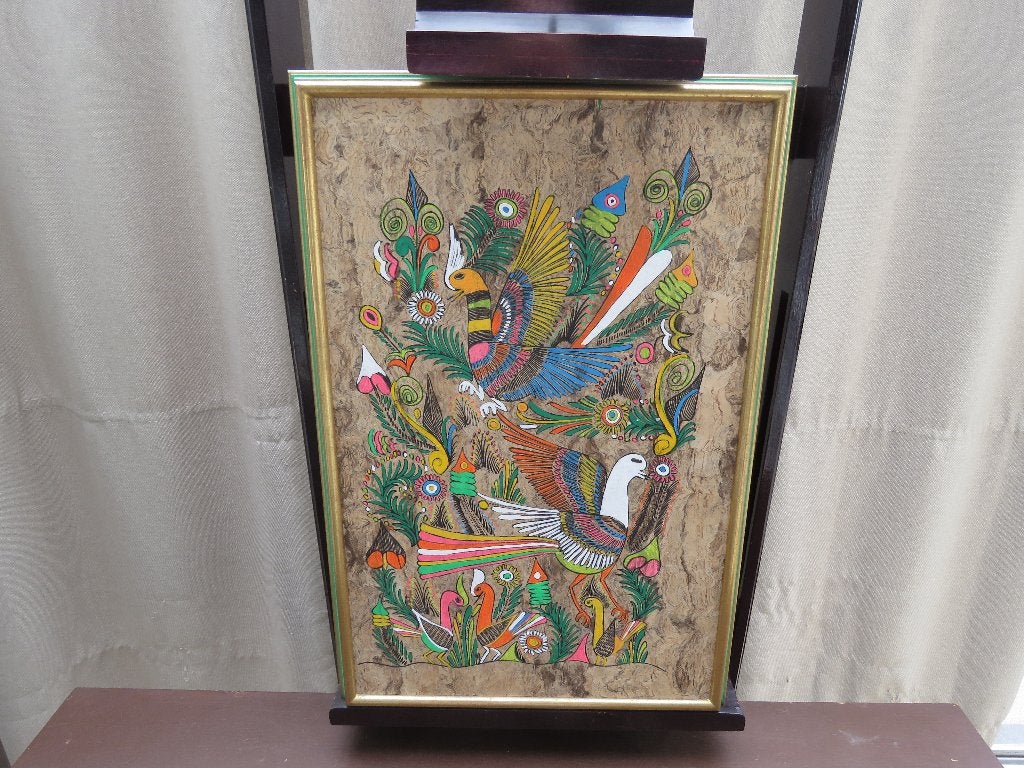 Kader Mexican Folk art schilderij jaren 70, Ophalen of Verzenden