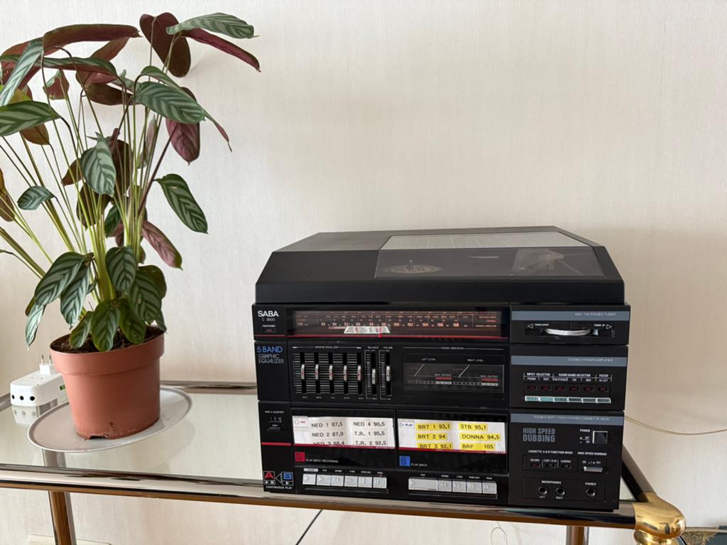 Vintage SABA C3500–Platenspeler, Dubbele Cassettedeck&Radio, TV, Hi-fi & Vidéo, Télévisions vintages, Utilisé, 40 à 60 cm, Autres marques