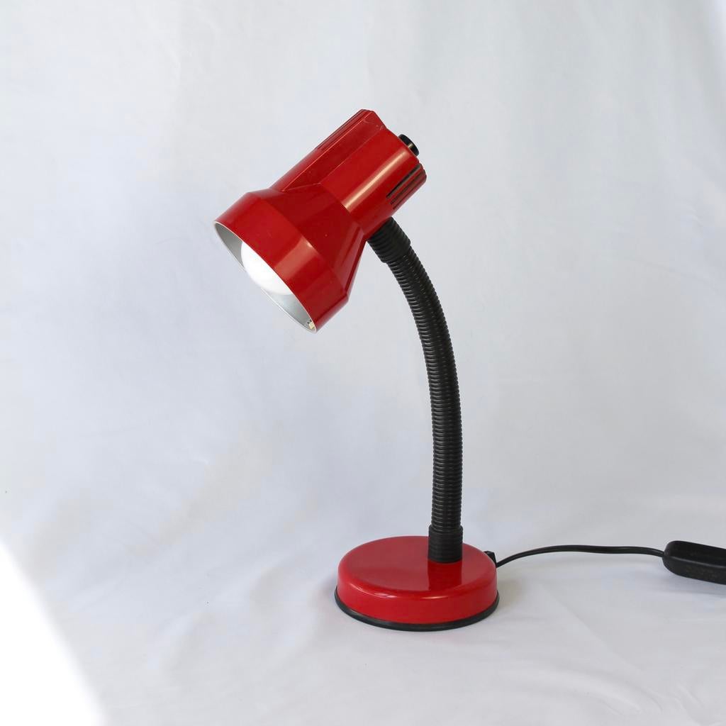 Vintage Veneta Lumi Lamp – Red – Italian Design 80s, Enlèvement ou Envoi