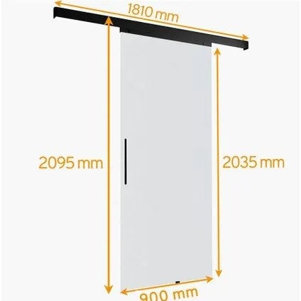 Porte Coulissante verre Sablé Schulte 90x203 complete NEUF, Enlèvement, Neuf, Autres matériaux, Autres types