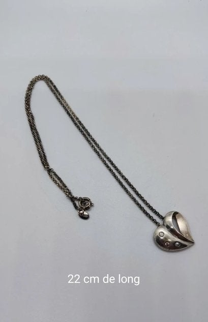 Hartketting en hanger van 925 zilver, Nieuw, Ophalen of Verzenden, Hart, Zilver