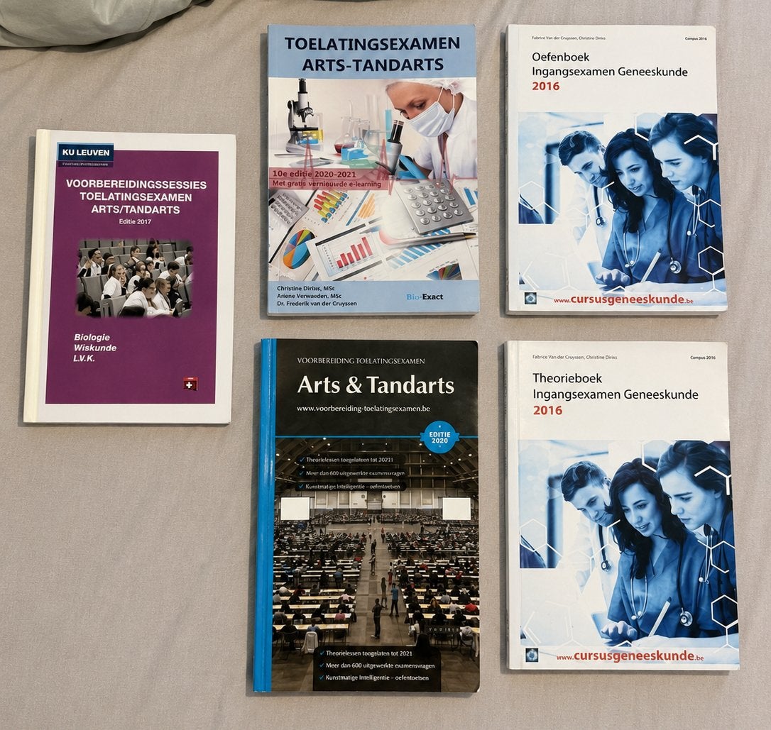 Toelatingsexamen Dieren(Arts) & Tandarts + Doos nota’s, Boeken, Ophalen, Zo goed als nieuw