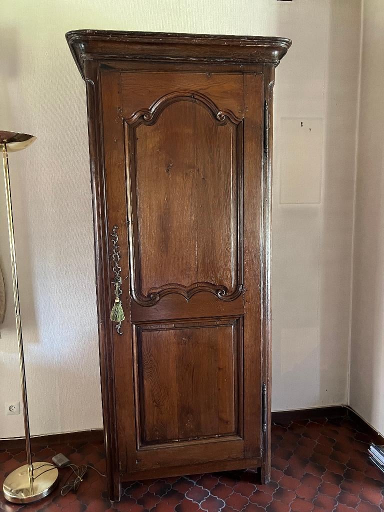 Armoire ancienne 1 porte en chêne massif – style Louis XV, Antiquités & Art, Enlèvement