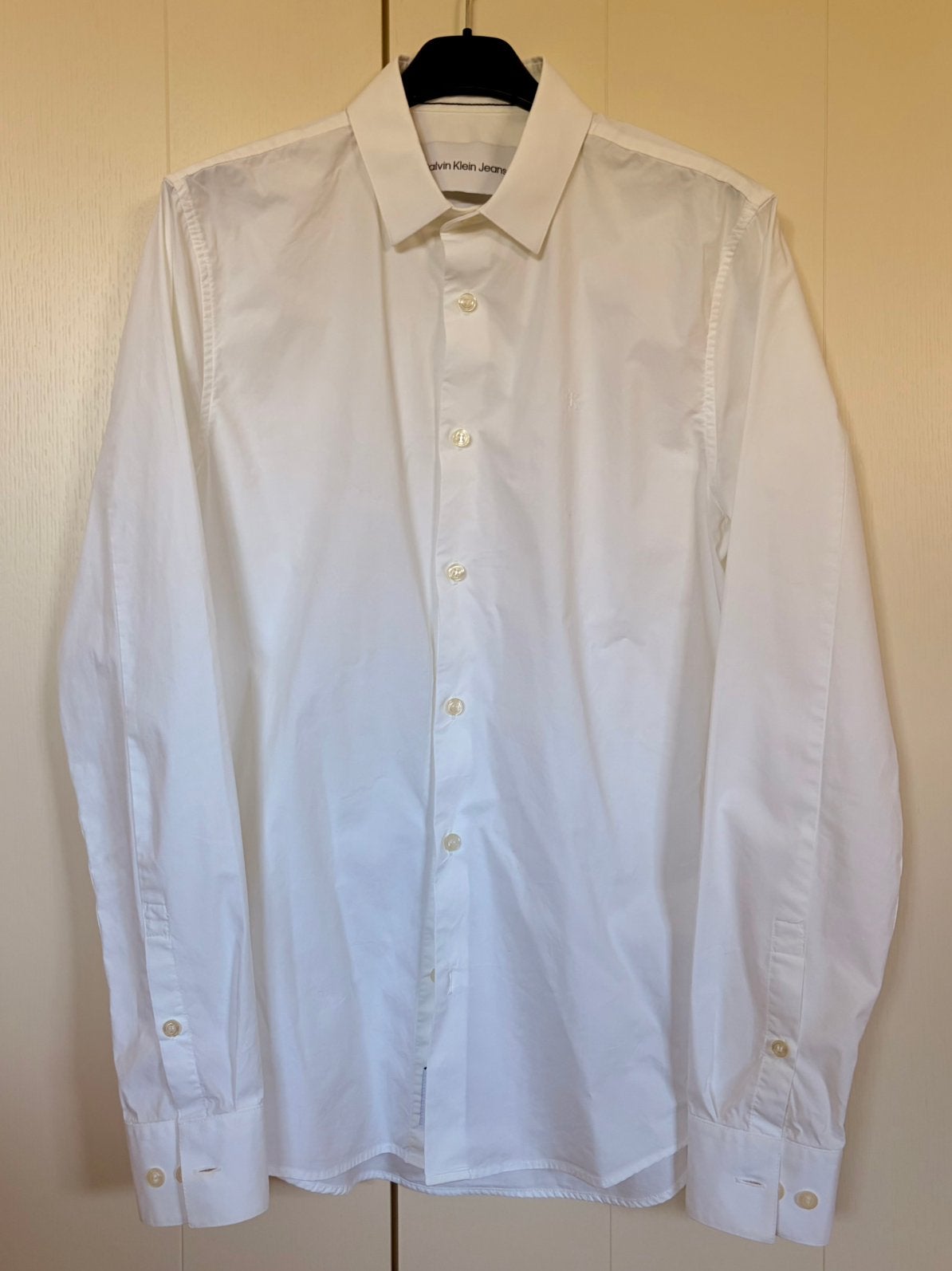Chemise Slim Fit Calvin Klein Jeans - Blanche - Taille S, Vêtements | Hommes, Chemises, Comme neuf, Tour de cou 38 (S) ou plus petit