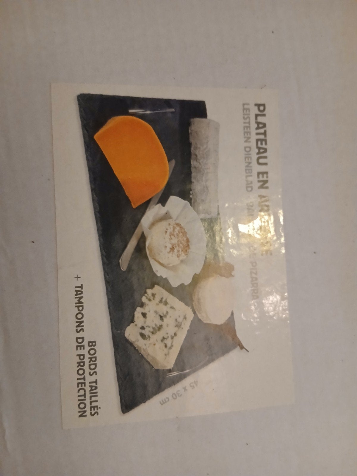 Leisteenkaas/serveerplank 45 x 30 cm - NIEUW, Ophalen, Nieuw, Met handvatten, Rechthoekig