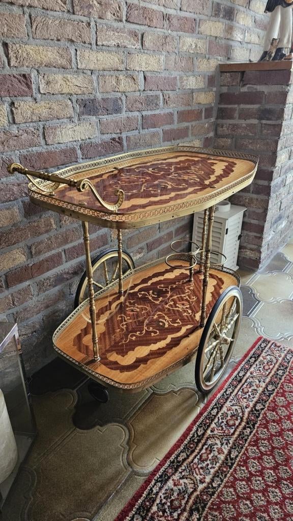vintage antiek Italiaanse Italie serveer-wagen server-wagen, Antiek en Kunst, Curiosa en Brocante, Ophalen
