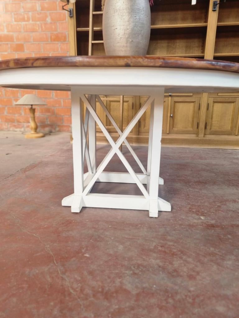 Teak eettafel rond GRATIS LEVERING, Ophalen, Riviera maison, 150 tot 200 cm, Vijf personen of meer