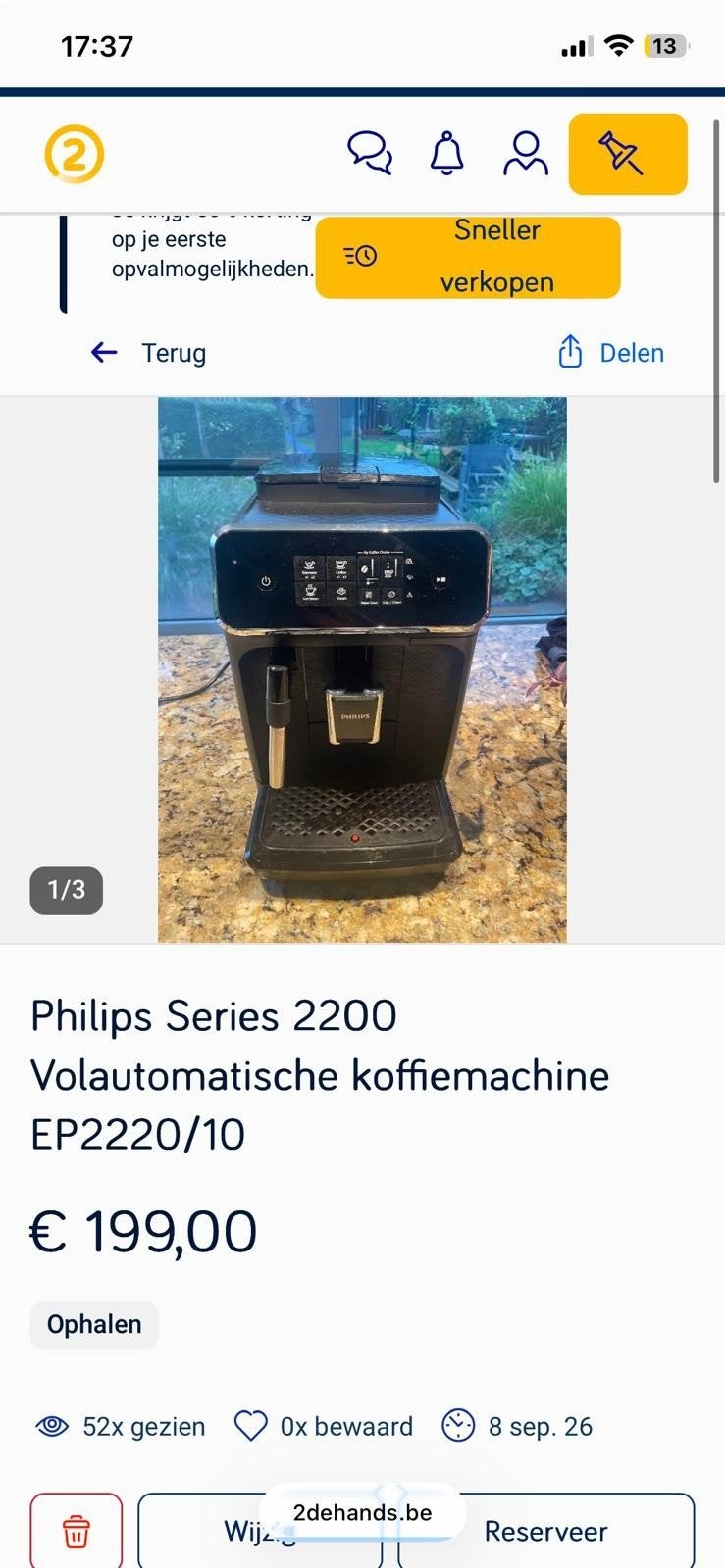 Machine à café Philips entièrement automatique vieille de 6, Comme neuf, Enlèvement, Grains de café, Philips