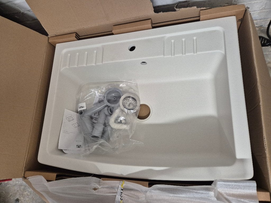 Granieten spoelbak voor op kantoor, Huis en Inrichting, Ophalen, Nieuw, Wit