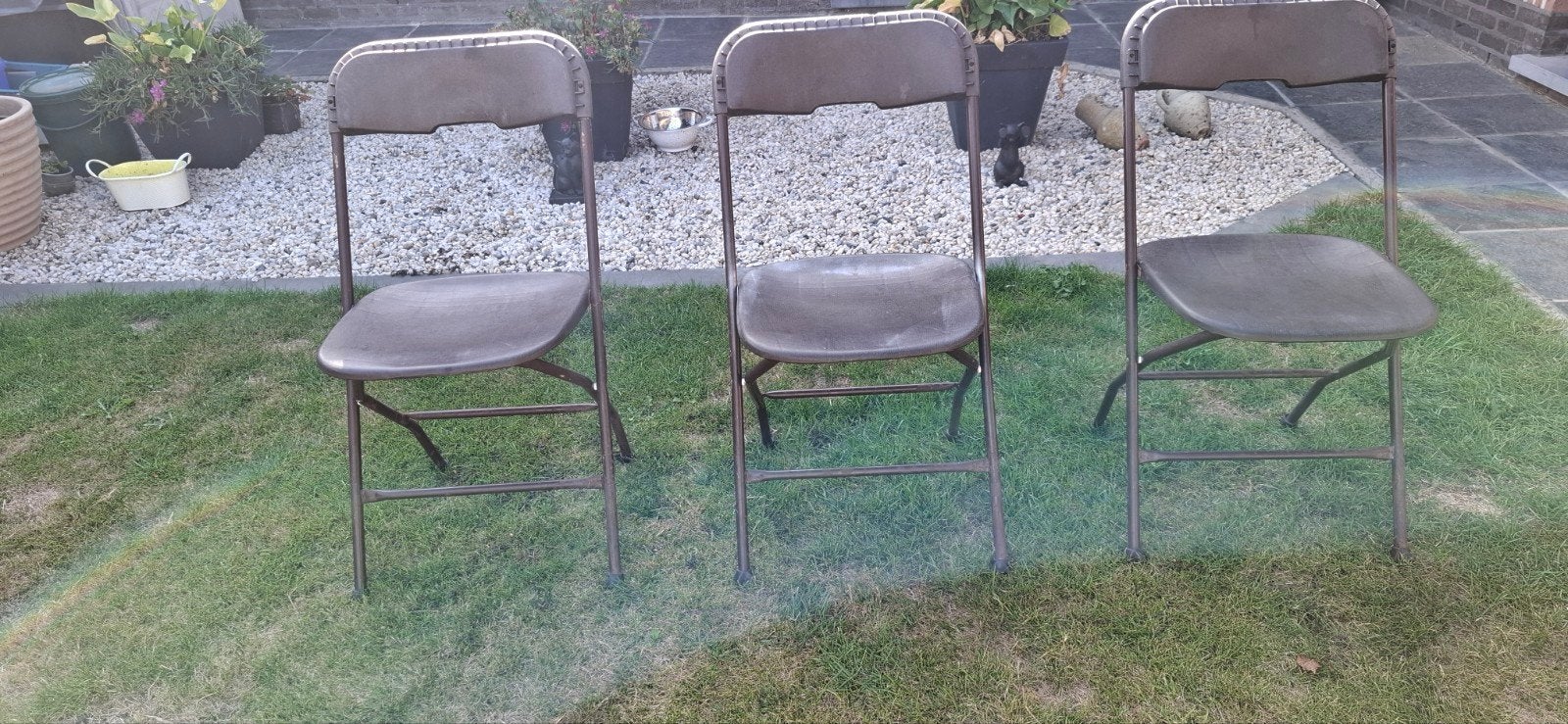 3 bruine klapstoelen samen voor 15€ €, Ophalen