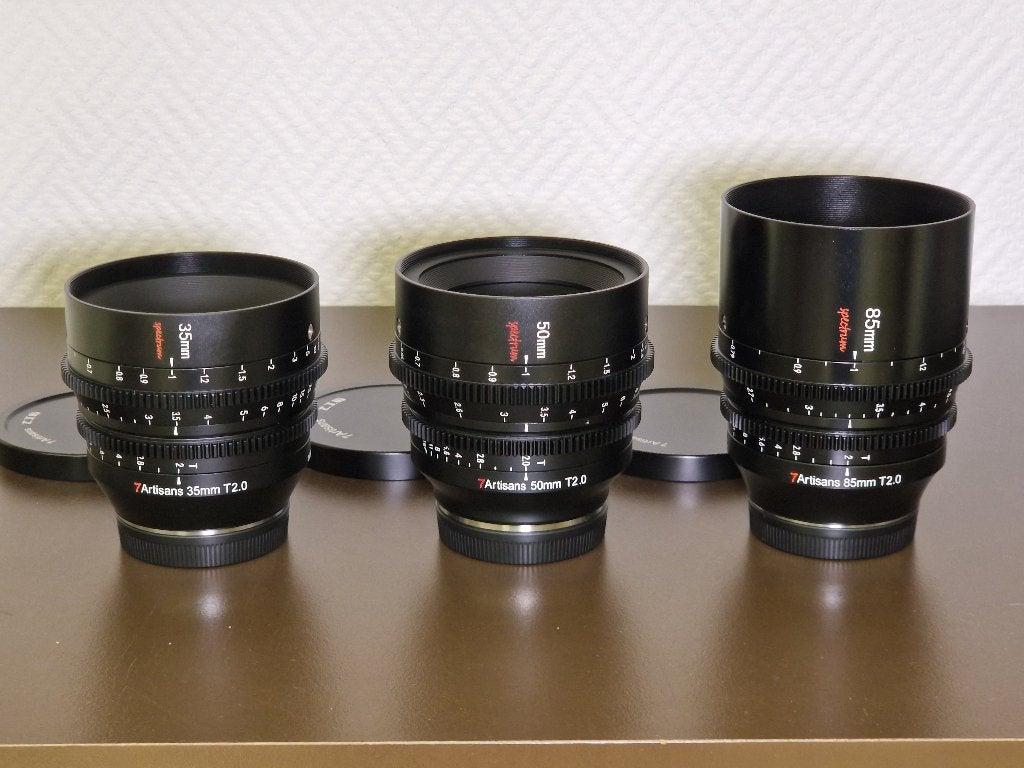 7ARTISANS Cinema Lenzen kit 35mm/50mm/85mm T2.0, TV, Hi-fi & Vidéo, Neuf, Info@movidis.nl, Nobelstraat 2‑02, 5051DV Goirle, Netherlands