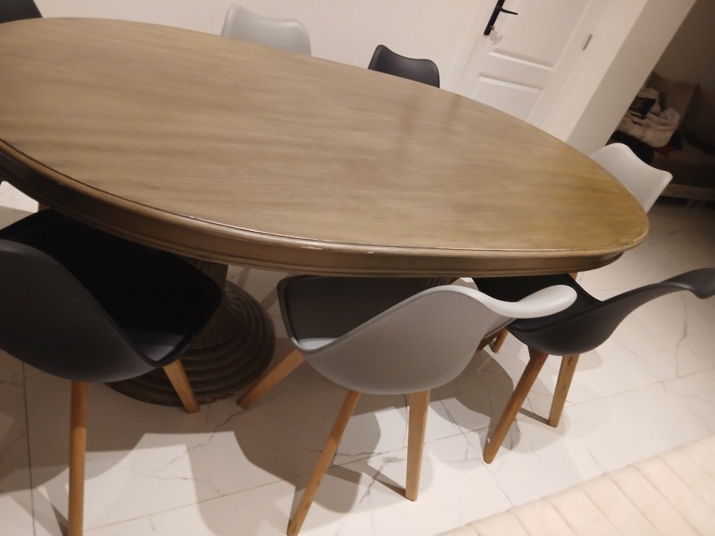 Table + chaises scandinaves, Enlèvement, Scandinave, Bois, Noir