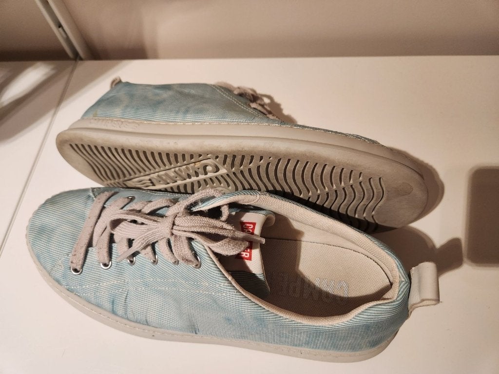 Camper canvas sneakers lichtblauw, maat 43, vrijwel nieuw, Kleding | Heren, Blauw, Zo goed als nieuw, Sneakers, Camper