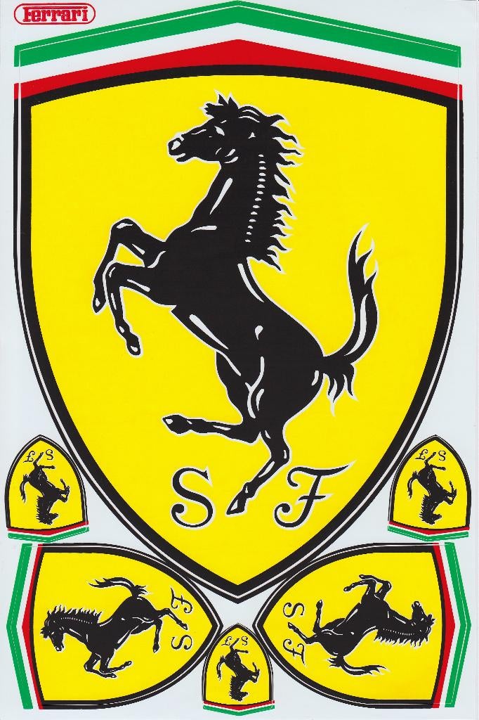 Ferrari stickervel, Verzamelen, Stickers, Nieuw, Auto of Motor, Verzenden