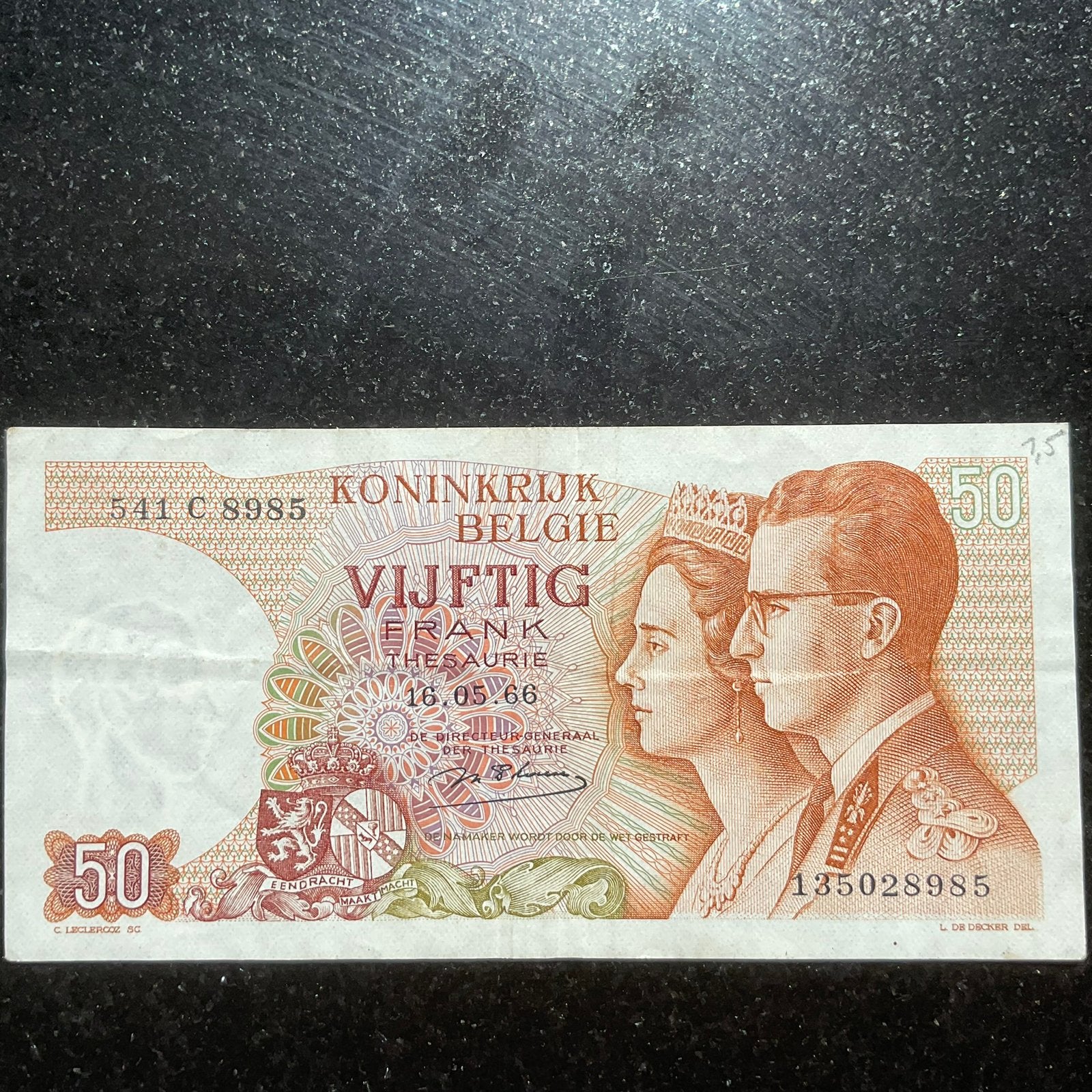 Belgique - Billet de 50 Bef - 1966, Envoi, Billets en vrac