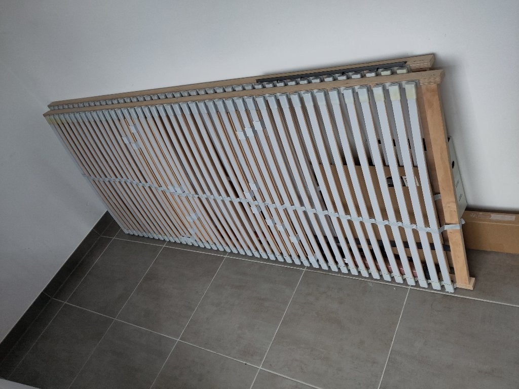Lattenbodem tweepersoonsbed, Ophalen, Gebruikt