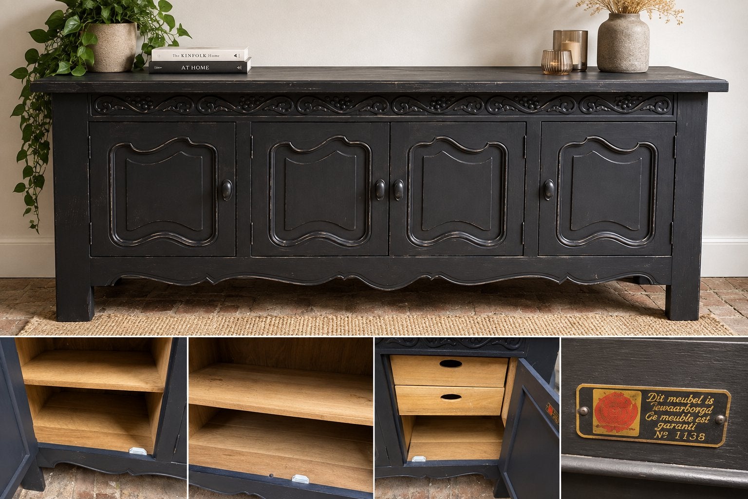 Grand buffet vintage en chêne – 4 portes –beaucoup de cachet, Enlèvement, Comme neuf, Chêne