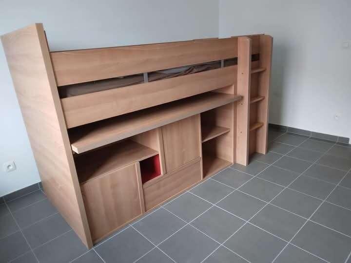 Hoogslaper met bureau en onderkasten, Ophalen, Gebruikt, Hoogslaper