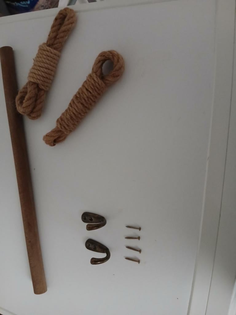 2x Handdoekhouder van scheepstouw; als nieuw, Ophalen of Verzenden, Zo goed als nieuw, Bruin, Handdoekenrek