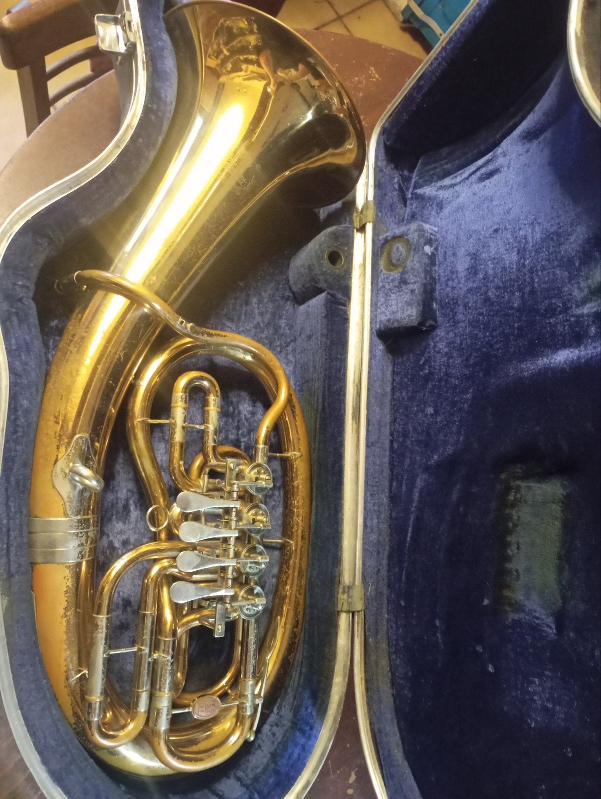 B&S bariton, Muziek en Instrumenten, Blaasinstrumenten | Tuba's, Ophalen of Verzenden, Gebruikt, Euphonium of Tenortuba, Met koffer of draagtas