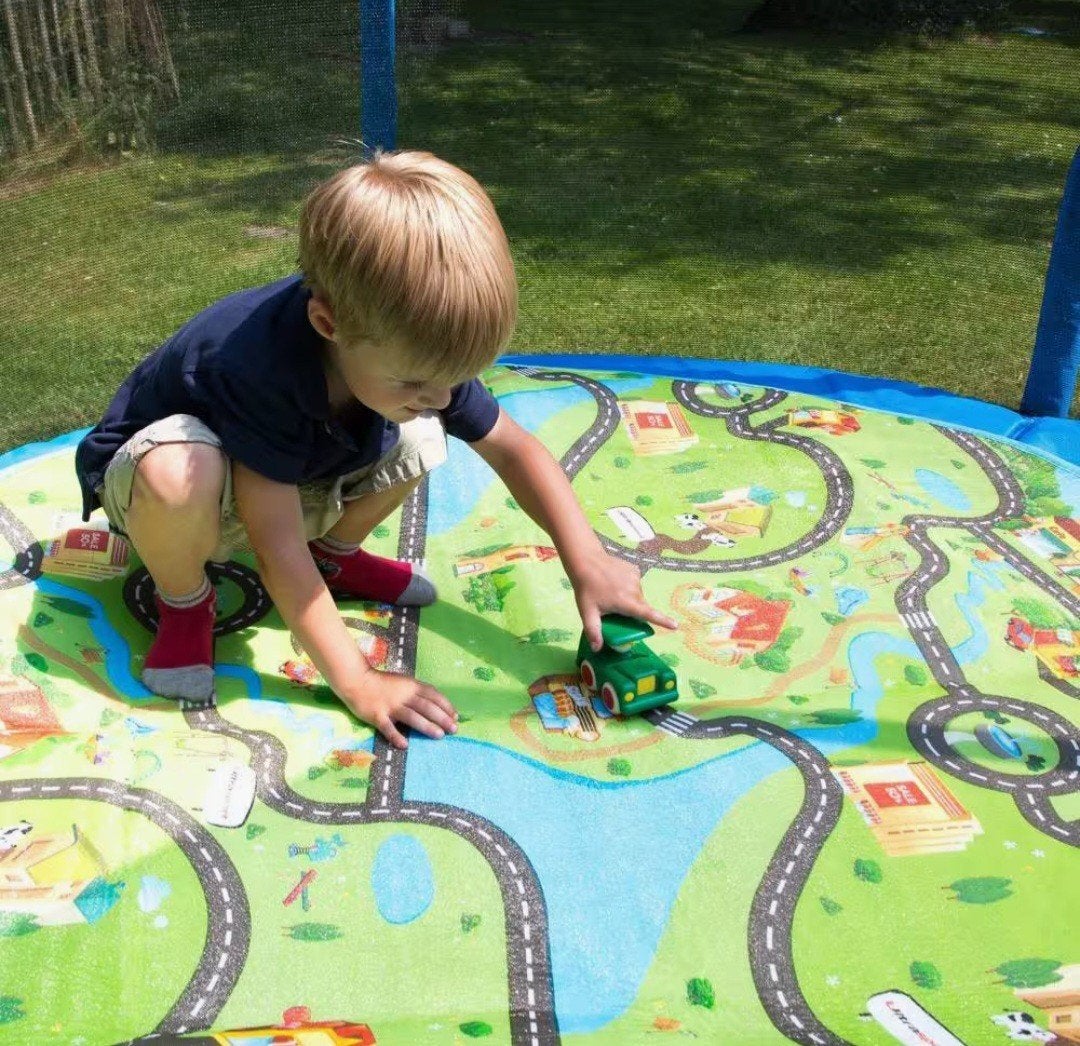 dubbelzijdig speelmat voor buiten,  ( trampoline), Ophalen