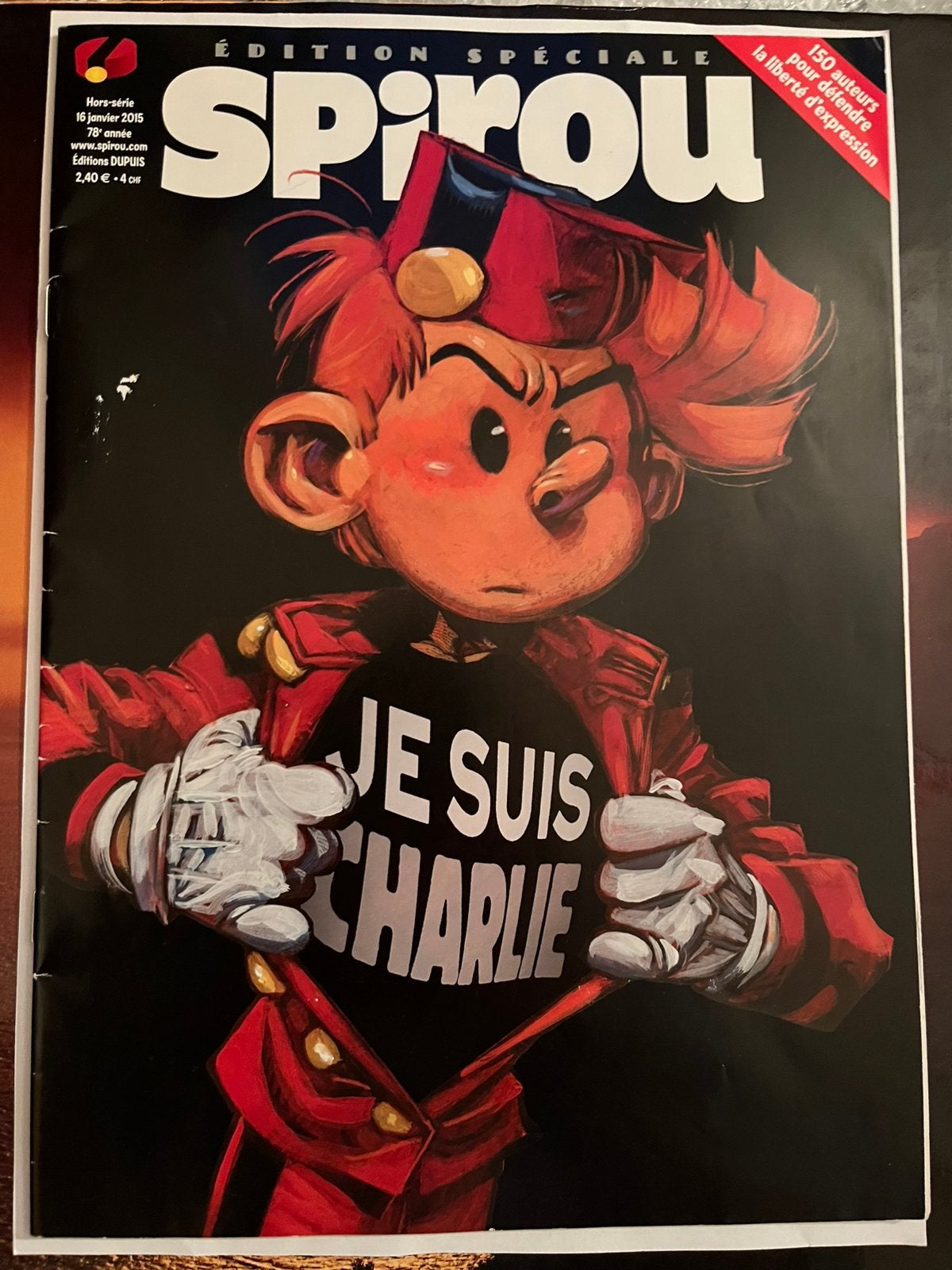 Édition spéciale Spirou 2015 « Je suis Charlie », Collections, Enlèvement ou Envoi