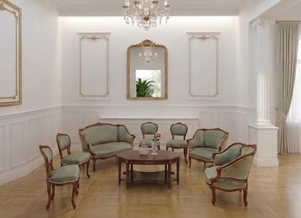Elegante Rococo salonset met zetels en stoelen, Ophalen, Zo goed als nieuw