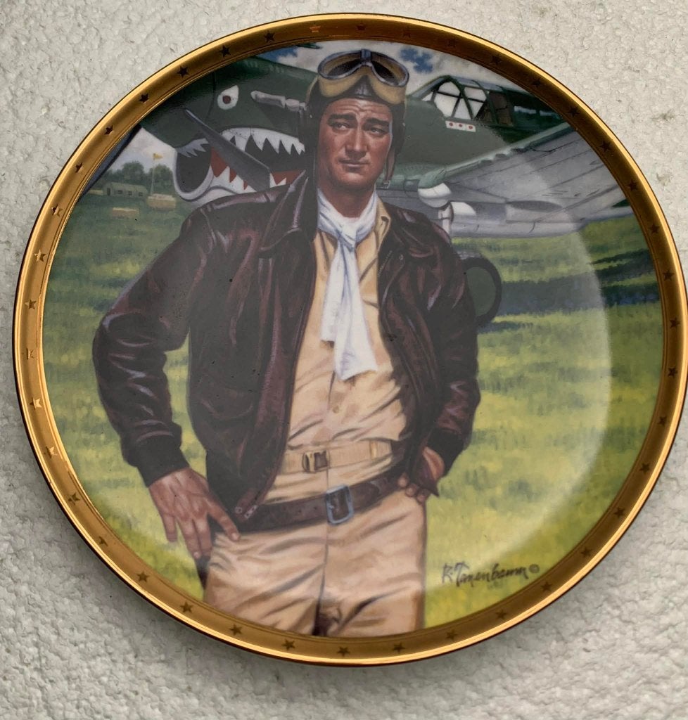 Souvenir bord, John Wayne, American Fighter Pilot, R Doulton, Verzamelen, Militaria | Algemeen, Ophalen of Verzenden, Luchtmacht
