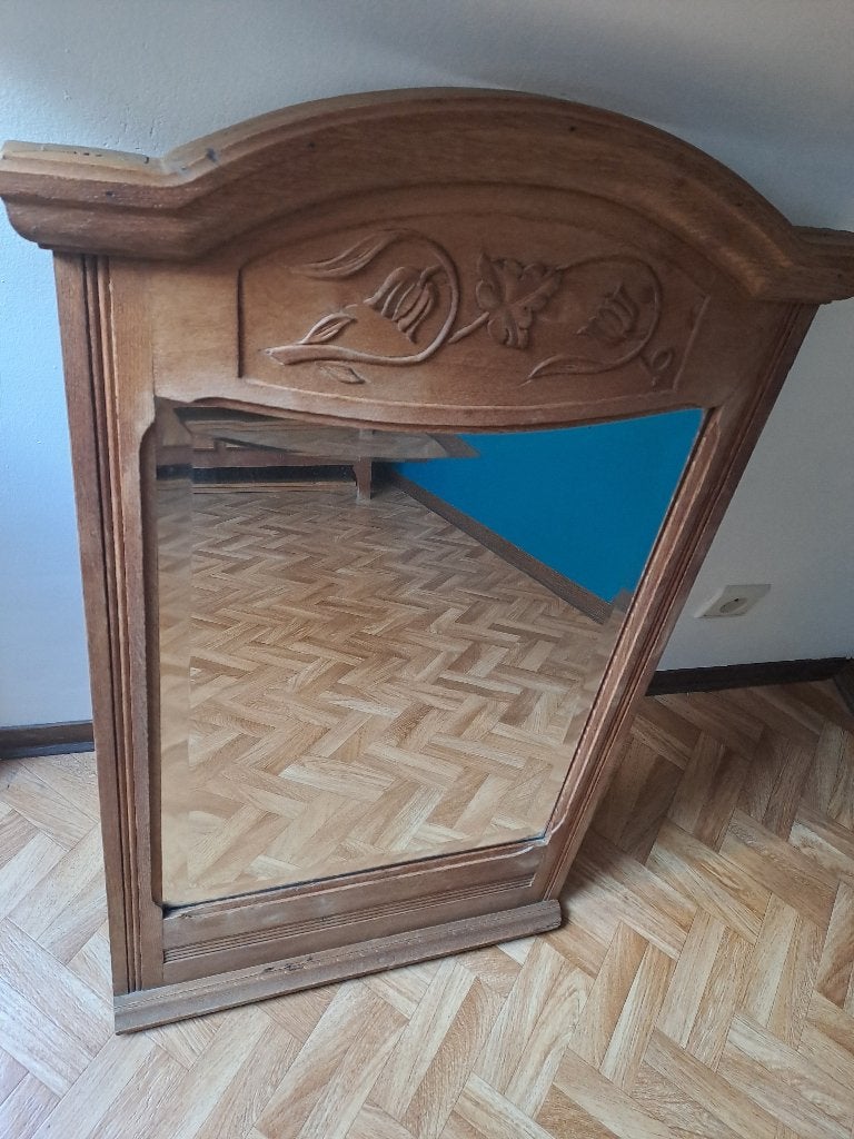 Antieke spiegel, Ophalen, Rechthoekig, 50 tot 100 cm, Minder dan 100 cm