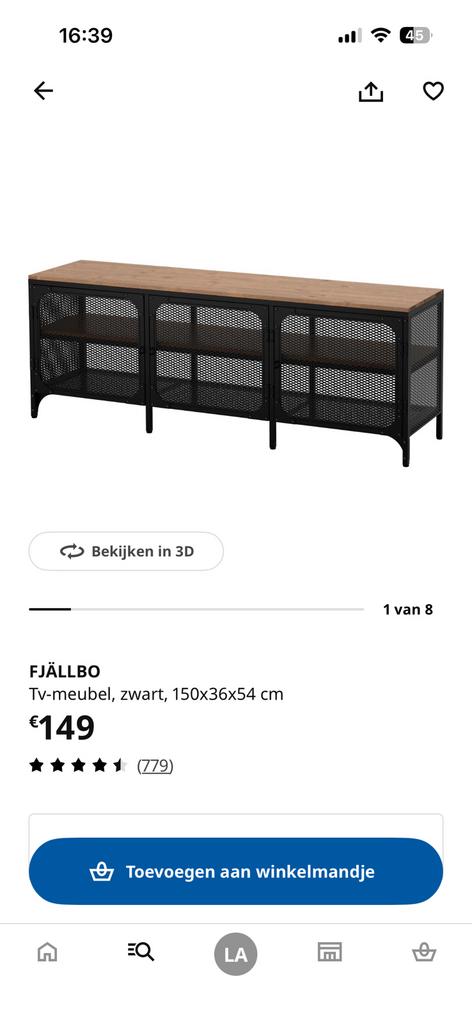 Fjallbo meubel, Maison & Meubles, Armoires | Mobilier de télévision, Métal, 25 à 50 cm, Moins de 100 cm, Comme neuf