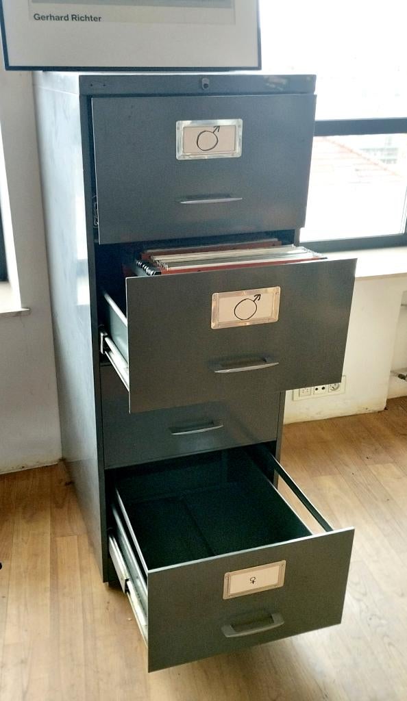 Vintage metalen archiefkast 4 laden, Ophalen, Gebruikt, Metaal